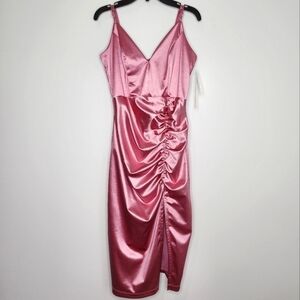 Honey and Rosie NWT Formal Homecoming Dress Knee Length Ruched Mauve Pink
